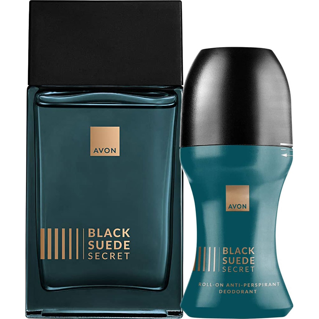 AVON Black Suede Secret Eau de Toilette + Deoroller Set