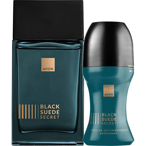 AVON Black Suede Secret Eau de Toilette + Deoroller Set