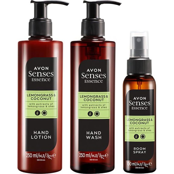 AVON Senses Essence Lemongrass & Coconut Pflege-Set 3-teilig