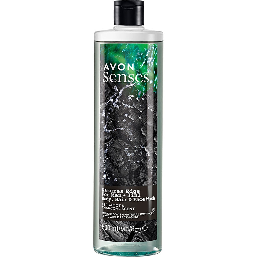 AVON Senses Natures Edge 3-in-1 Shampoo, Duschgel & Waschgel 500 ml