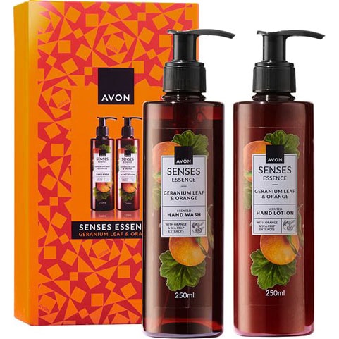 AVON Senses Essence Geranium Leaf & Orange Geschenkset