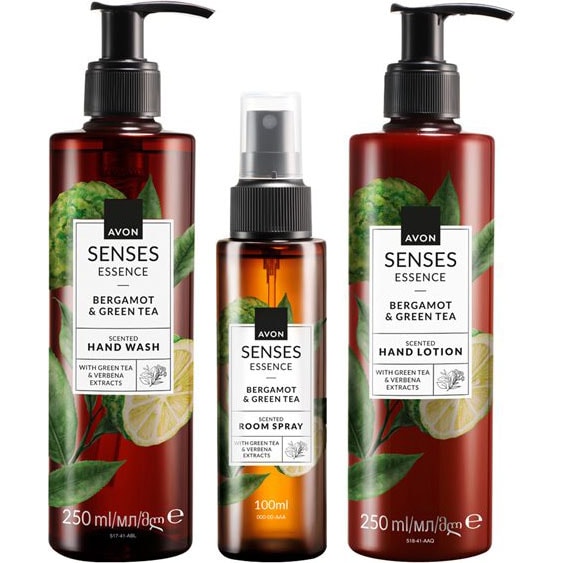 AVON Senses Essence Bergamotte & Green Tea Pflege-Set 3-teilig