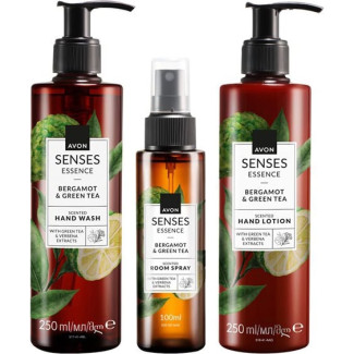 AVON Senses Essence Bergamotte & Green Tea Pflege-Set 3-teilig