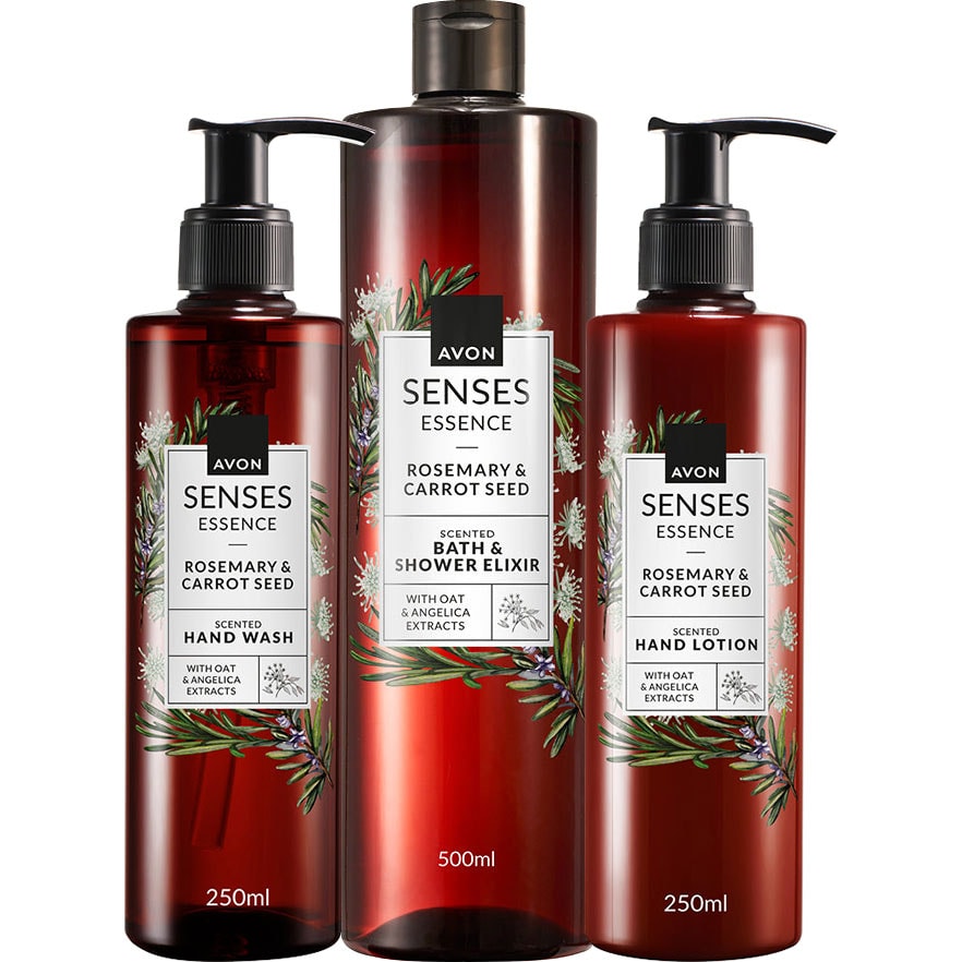 AVON Senses Essence Rosmarin & Karottensamen Pflege-Set 3-teilig