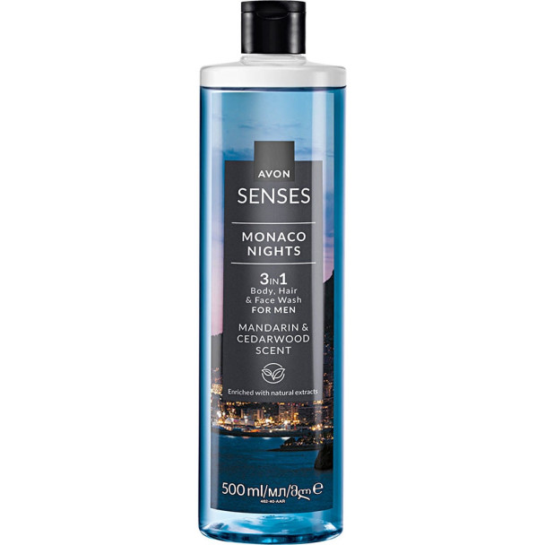 AVON Senses Monaco Nights 3-in-1 Shampoo 500 ml
