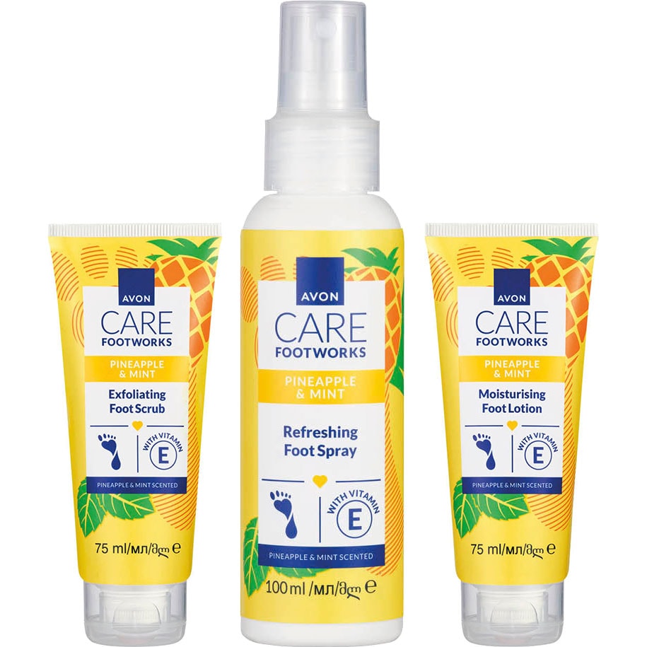 AVON Foot Works Ananas & Minze Set 3-teilig