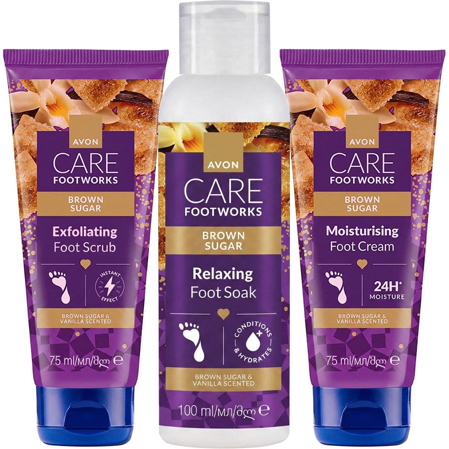AVON Care Footworks Brown Sugar Fußpflege-Set 3-teilig