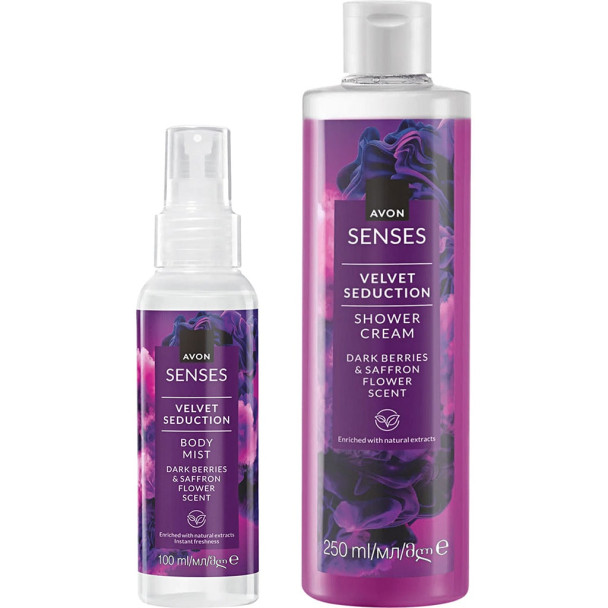 AVON Senses Velvet Seduction Duschcreme 250 ml + Körperspray Set